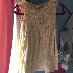 Girls Size 10 Empire Waist Yellow Flower Top